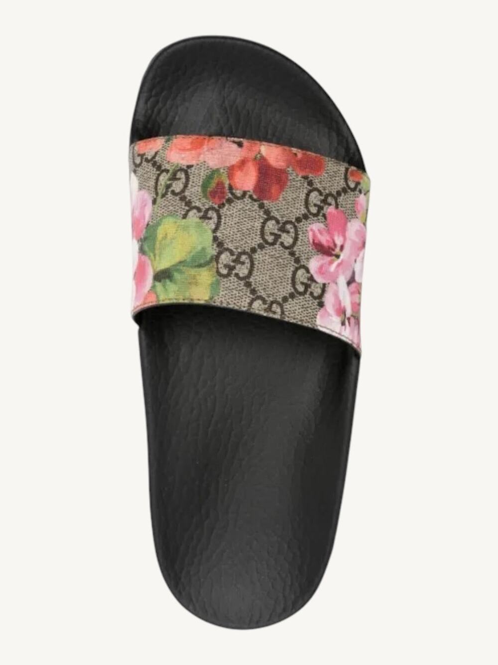 Gucci GG Blooms Pursuit Slide Sandals Floral GG Supreme Canvas NWT Box Size 6